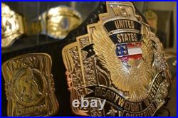 United State Heavyweight Championship Wrestling Replica Belt Real Leather