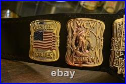 United State Heavyweight Championship Wrestling Replica Belt Real Leather