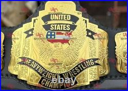United States Championship Replica Title Wrestling Belt Adult Size 2MM Brass