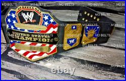 United States Championship Title Belt Replica 2MM Brass Adult Size Black 2014