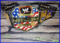 United States Championship Title Belt Replica 2MM Brass Adult Size Black 2014