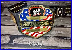 United States Championship Title Belt Replica 2MM Brass Adult Size Black 2014