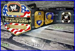 United States Championship Title Belt Replica 2MM Brass Adult Size Black 2014