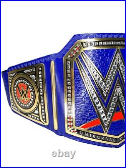 Universal Championship Replica Title Belt Blue Brass 2MM Adult Wrestling Belt