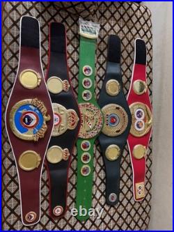 WBC, IBF, IBO, WBO, WBA Set of All boxing Championship Title Belts Adult Size 3D