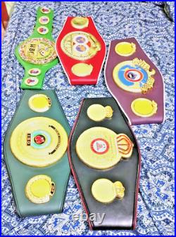 WBC, IBF, IBO, WBO, WBA Set of All boxing Championship Title Belts Adult Size 3D