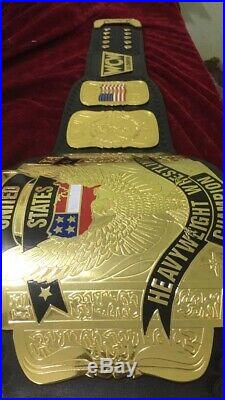 WCW US HEAVYWEIGHT WRESTLING CHAMPIONSHIP BELT. ADULT SIZE 2mm plates