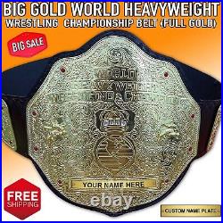 WCW WORLD HEAVYWEIGHT BIG GOLD CHAMPIONSHIP REPLICA BELT 2MM BRASS Name Plate