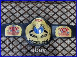 WCW World Tag Team Championship Belt Replica Adult Size 4mm Brass/Leather