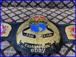 WCW World Tag Team Championship Belt Replica Adult Size 4mm Brass/Leather