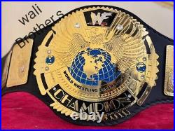 WWE Big Eagle Champion 4mm Heavy Zinc Black & Blue Cowhide Strap Free Ship US