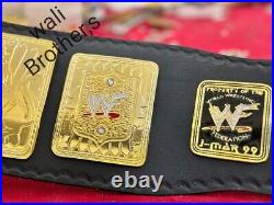 WWE Big Eagle Champion 4mm Heavy Zinc Black & Blue Cowhide Strap Free Ship US