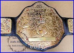 WWE Big Gold World Heavyweight Wrestling Championship Belt 4mm Zinc Plates