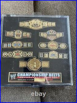 WWE Championship Belts Commemorative Pin Set Limited Edition 169/2000 WWF 2003