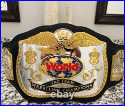 WWE Dual Plated Classic World Tag Team Championship Title Belt Rare WWF
