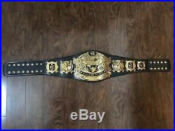 WWE Metal Plate Leather Strap Adult Size Undisputed Championship Title Belt V2
