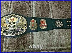 WWE Smoking Skull World Heavyweight Wrestling Championship Belt. SNAKE SKIN BACK