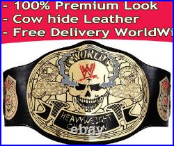 WWE Stone Cold Smoking Skull Championship Replica Title Belt leather Zinc Brass