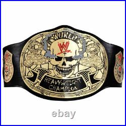WWE Stone Cold Smoking Skull Championship Replica Title Belt leather Zinc Brass