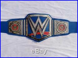 WWE Universal Championship Blue Replica Title Champion Belt Brass Plate, Leather