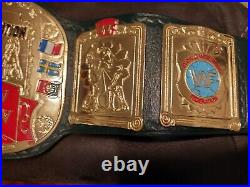 WWE WWF European Championship Belt 4mm Zinc Pro Wrestling Block Logo Bulldog