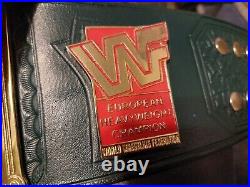 WWE WWF European Championship Belt 4mm Zinc Pro Wrestling Block Logo Bulldog