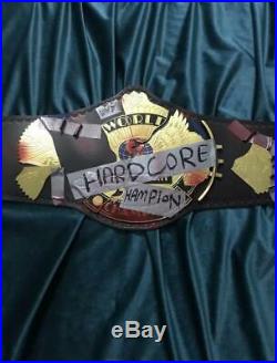 WWE World Hard Core Championship Belt / Real Leather / Adult Size (Replica)