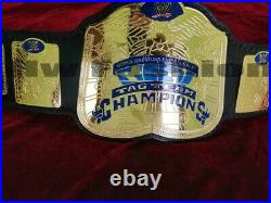 WWE World Tag Team Wrestling Championship Belt Adult Size brass plate