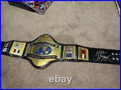 WWF 1986 Replica Heavyweight Championship Belt Signed by HULK HOGAN WWE WCW Pic