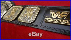 WWF 4mm DUAL PLAED Black Intercontinental Championship Adult Size Replica Belt