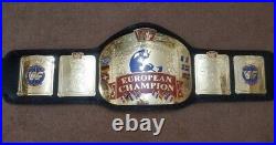 WWF European Wrestling Championship Leather Replica Belt Thick Plated Adult Size