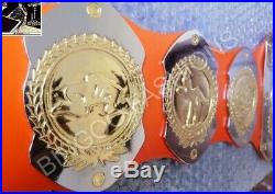 WWF First Ever Intercontinental Championship Gold Zinc Plates Title Leather Belt
