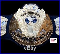 WWF Hybrid Championship 4MM Winged Eagle And Big Eagle Scratch Logo Leather Belt