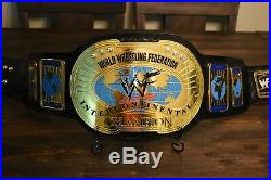 WWF Intercontinental Championship Wrestling Belt WWE TNA AEW Leather Swarovski