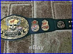 WWE Smoking Skull World Heavyweight Wrestling Championship Belt.SNAKE SKIN BACK 