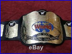 WWF World TAG TEAM CHAMPIONSHIP BELT / 4mm Plates / 100% Leather / Adult Size