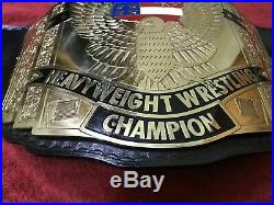 Wcw United States Us Championship Belt In 2 MM Brass Plates Leather Strap Adult