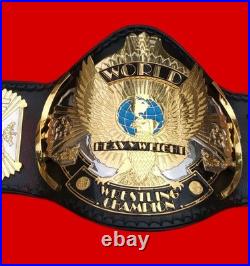 Wing Eagle Championship Wrestling Belt 4MM Zinc Gold Plate Leather Strap Wing Eagle Championship Wrestling Belt 4MM Zinc Gold Plate Leather Strap
