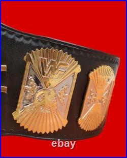 Wing Eagle Championship Wrestling Belt 4MM Zinc Gold Plate Leather Strap Wing Eagle Championship Wrestling Belt 4MM Zinc Gold Plate Leather Strap