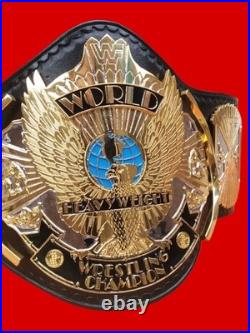 Wing Eagle Championship Wrestling Belt 4MM Zinc Gold Plate Leather Strap Wing Eagle Championship Wrestling Belt 4MM Zinc Gold Plate Leather Strap
