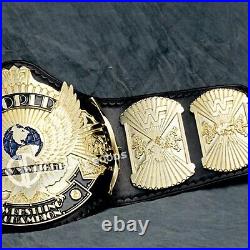 Winged Eagle Championship Title 4MM Brass Plates, DEEP ETCHING Real Leather Belt