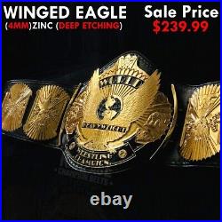 Winged Eagle Championship Title 4MM ZINC Meta Plates (DEEP ETCHING) Replica Belt