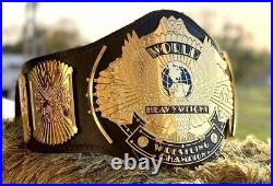 Winged Eagle Championship Wrestling Title Belt Adult Replica Brass Free Shipping