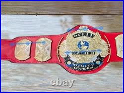 Winged Eagle Heavyweight Championship Title Belt 4mm Zinc Red Leather Strap