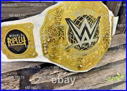 Women World Heavyweight Championship Wrestling Title Belt White 2mm Brass Adult