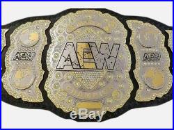 World AEW Championship Title Wrestling Leather Belt Replica TRIPLE LAYERED