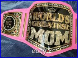 World Greatest Mom Wrestling Championship Belt Adult Size 2mm Zinc
