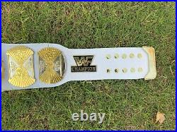 World Heavy Weight Wrestling Championship Pure White Leather Belts Adults 4 mm