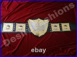 World Heavyweight Championship 24KT Gold Zinc 8MM Leather Belt 2 Layers
