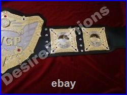 World Heavyweight Championship 24KT Gold Zinc 8MM Leather Belt 2 Layers